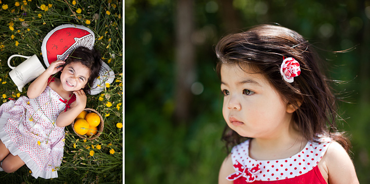 Girls family shoot, styled with red and white picnic theme