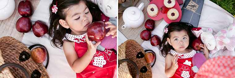 Girls family shoot, styled with red and white picnic theme