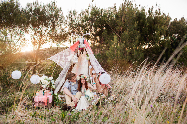 Bohemian styled engagement shoot