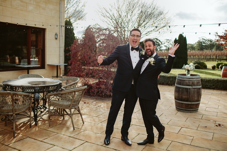 Same sex wedding at Centennial Vineyards, Bowral. Gay, lesbian and lgbti friendly Australian wedding photographers.