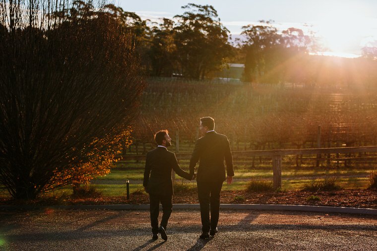 Same sex wedding at Centennial Vineyards, Bowral. Gay, lesbian and lgbti friendly Australian wedding photographers.