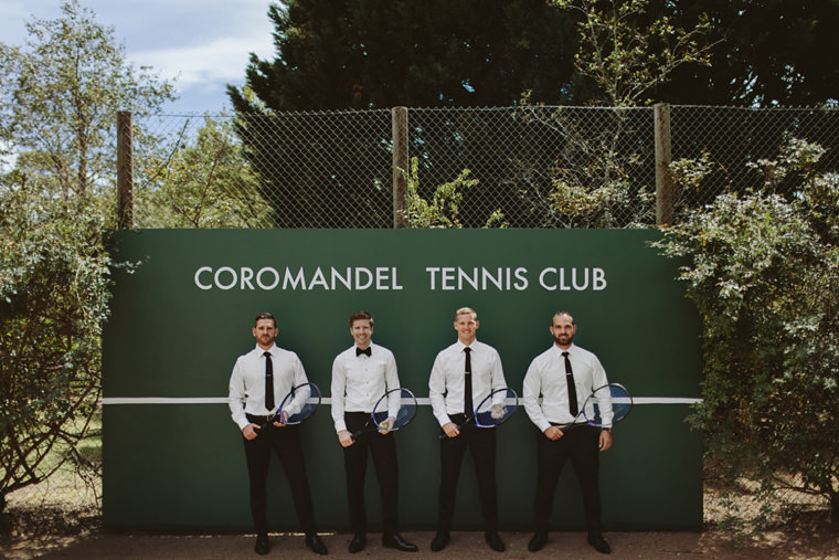 Groom Rohan and groomsmen at Coromandel Cottage
