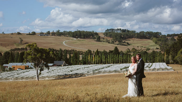 Intimate portrait session of the bride and groom at Bendooley Estate Book Barn