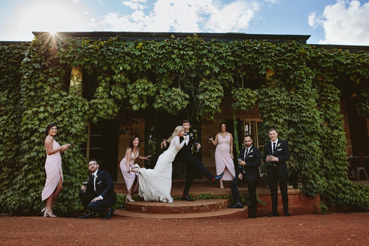 Intimate portrait session of the bride and groom at Bendooley Estate Book Barn