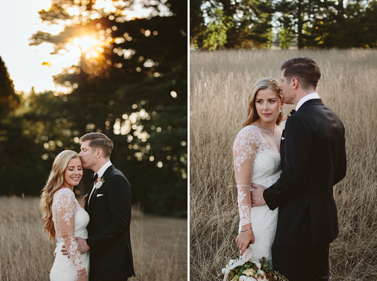 Elegant wedding portrait of Whitney and Rohan at Bendooley Estate gardens