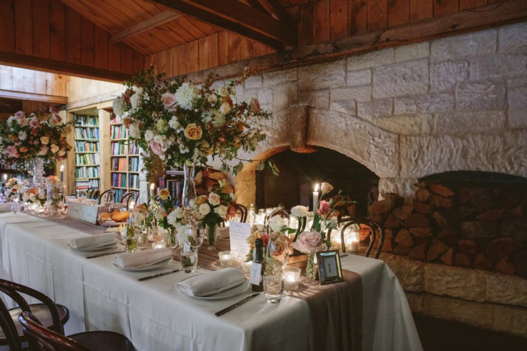 Wedding reception at Bendooley Estate Book Barn