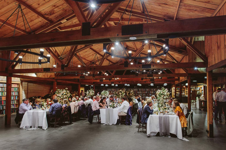 Wedding reception at Bendooley Estate Book Barn