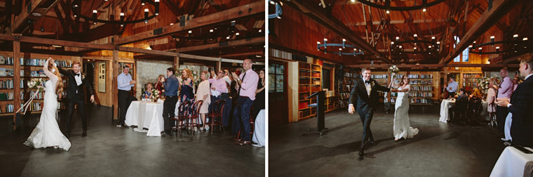 Wedding reception at Bendooley Estate Book Barn
