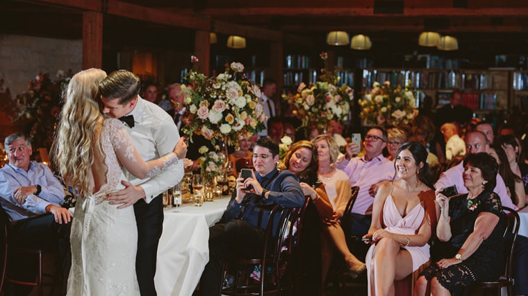 First dance at Bendooley Estate Book Barn