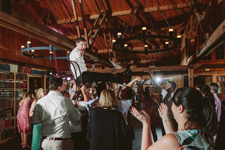 Wedding reception at Bendooley Estate Book Barn