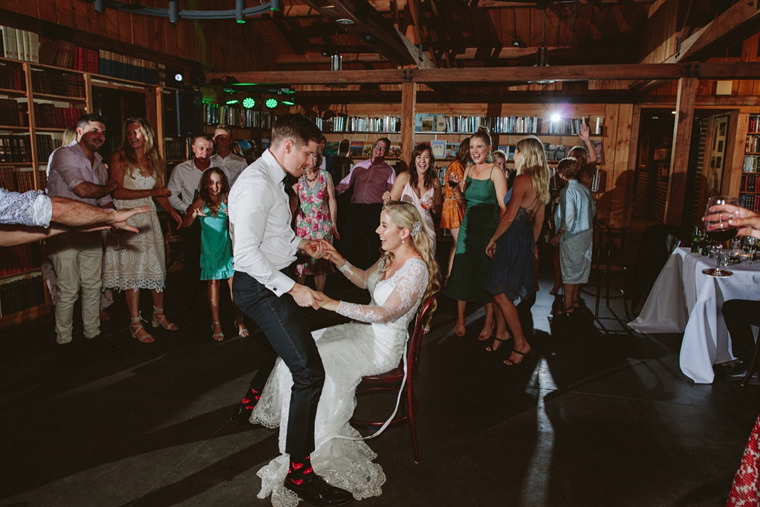 Wedding reception at Bendooley Estate Book Barn