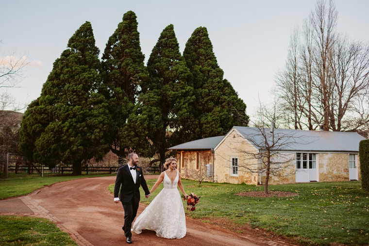 Sarah & Dan's winter wedding photos at Bendooley Estate's Book Barn in Berrima.