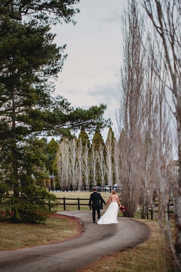 Sarah & Dan's winter wedding photos at Bendooley Estate's Book Barn in Berrima.