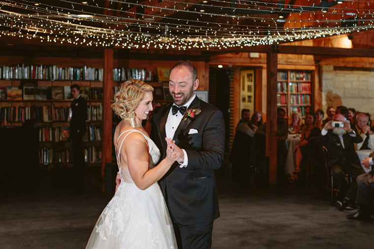 Sarah & Dan's winter wedding photos at Bendooley Estate's Book Barn in Berrima.