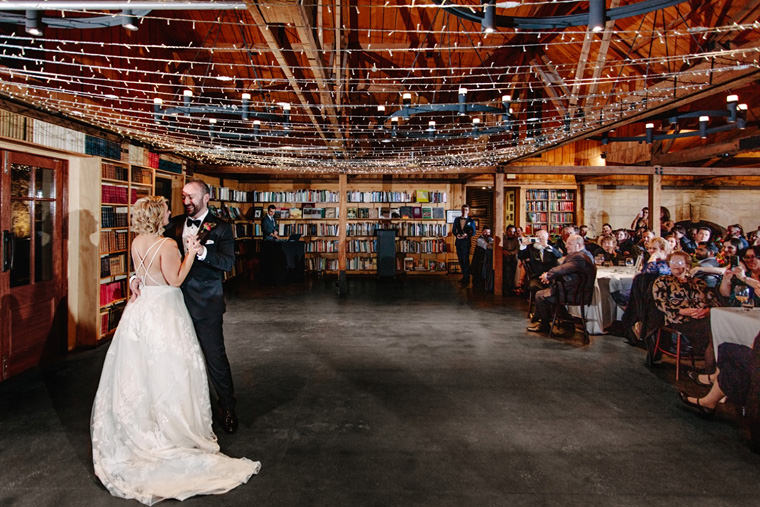 Sarah & Dan's winter wedding photos at Bendooley Estate's Book Barn in Berrima.