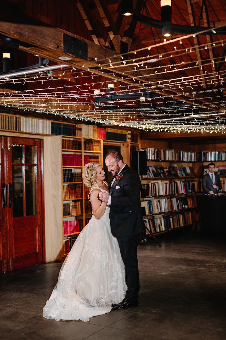 Sarah & Dan's winter wedding photos at Bendooley Estate's Book Barn in Berrima.