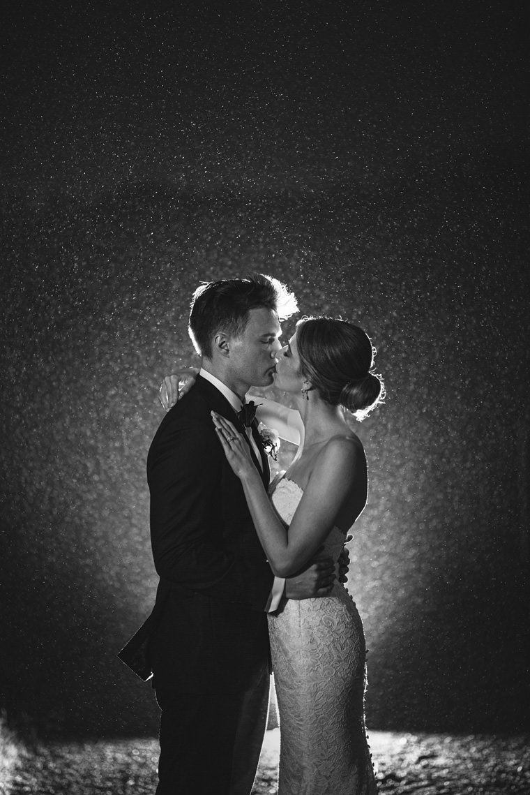 Night shot of bride and groom at Bendooley Estate