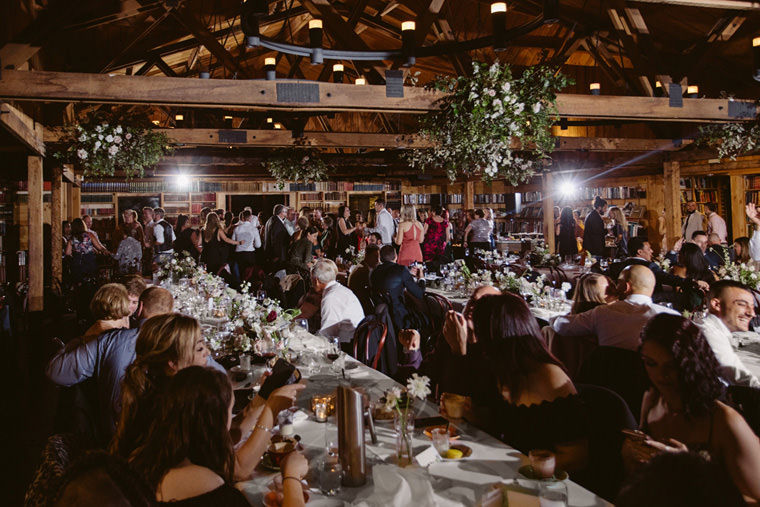 Reception at the Book Barn, Bendooley Estate, elegantly captured by Hilary Cam Photography.