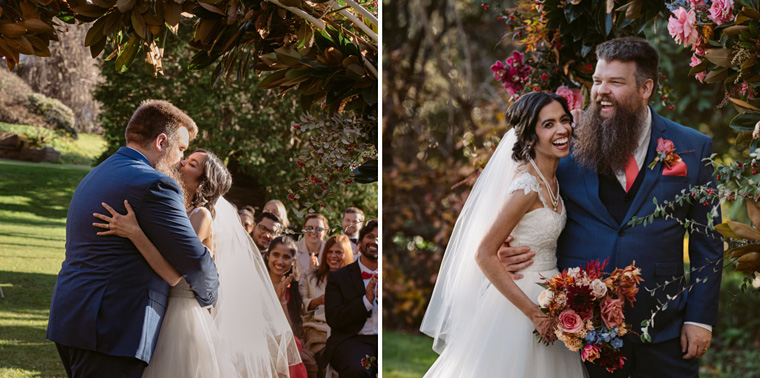 The First Kiss between the Bride & Groom.