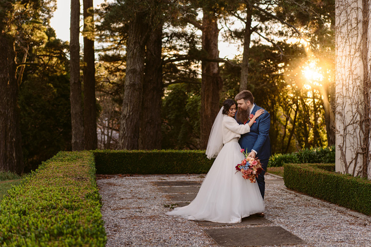 Newlyweds walk by the Spa and Gym facilities at Milton Park