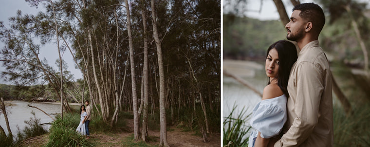 Sydney beach prewedding engagement photos at Wattamolla beach.