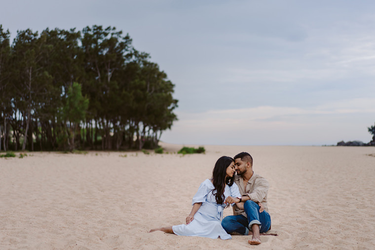 Sydney beach prewedding engagement photos at Wattamolla beach.