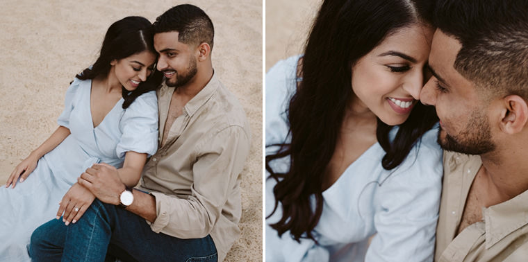 Sydney beach prewedding engagement photos at Wattamolla beach.