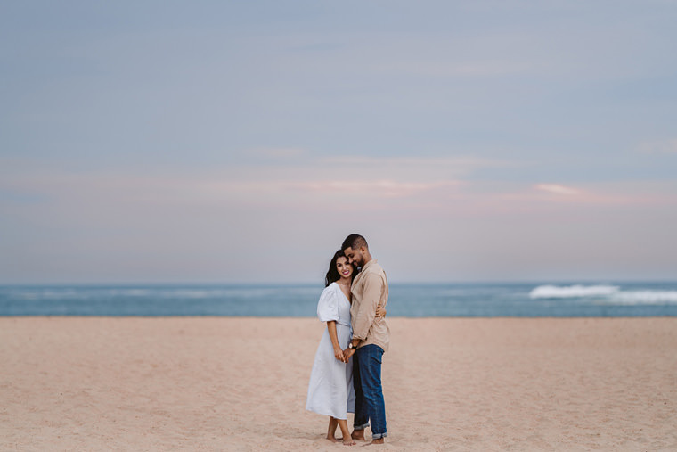 Sydney beach prewedding engagement photos at Wattamolla beach.