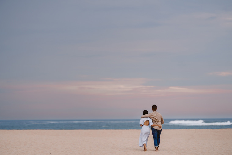 Sydney beach prewedding engagement photos at Wattamolla beach.