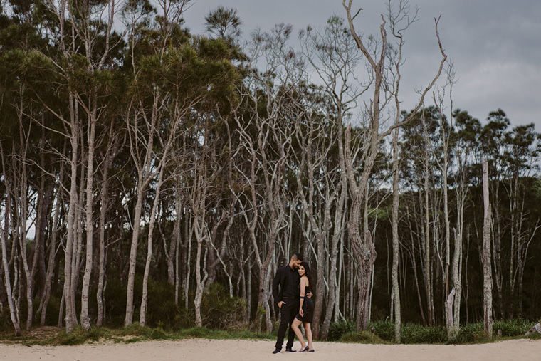 Sydney beach prewedding engagement photos at Wattamolla beach.